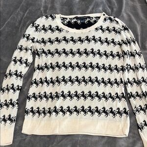 French Connection Black and White Crew Neck Sweater